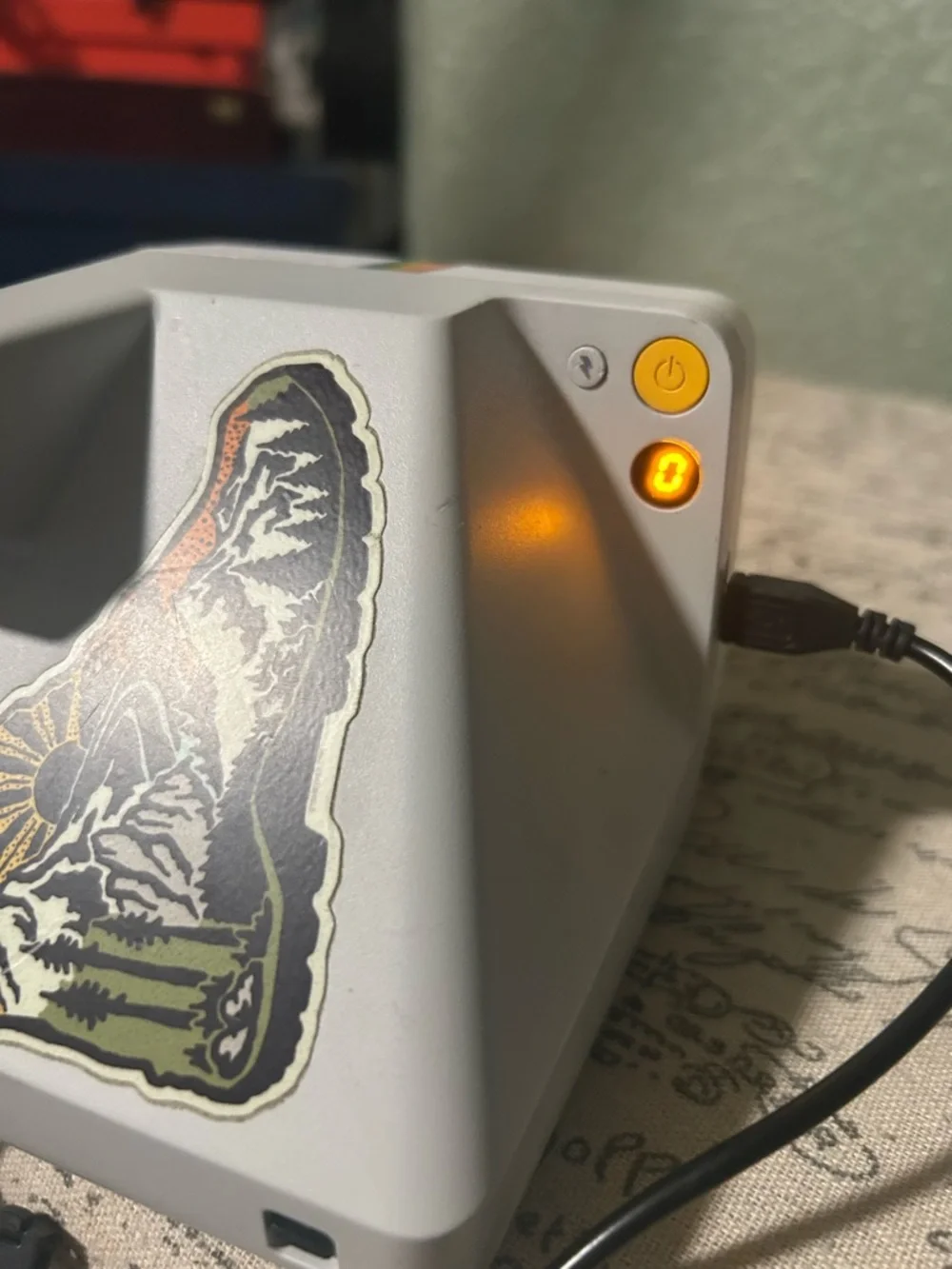 Polaroid White Instant Camera with Rainbow Stripe